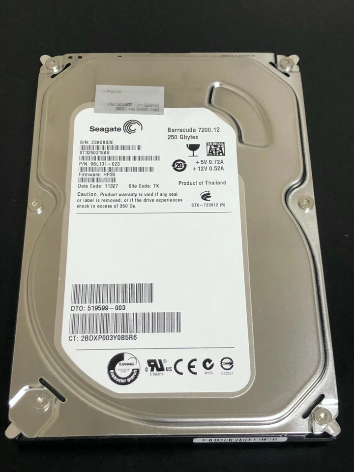 250GB HP 504337-001 Seagate Barracuda ST3250318AS 9SL131-023 SATA Hard Drive - Image 1 of 1