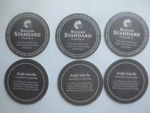 6 x RUSSIAN STANDARD Vodka Australian Issue collectable COASTERS No1 - Picture 1 of 2