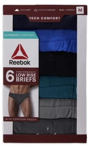 Reebok Men’s Tech Comfort Performance Low Rise Briefs Underwear, 6-Pack - Picture 1 of 5