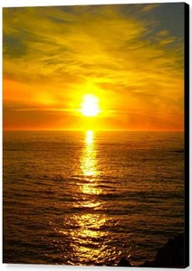 Golden Sunset Pismo Beach 2 by Barbara Snyder California Seascape Canvas 20x30 - Picture 1 of 1