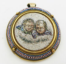 Antique Vatican Gold Micro Mosaic Brooch Early 19th Century