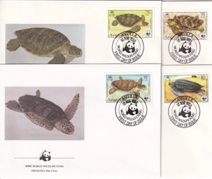 Anguilla 1983 ☀ W.W.F. - Sea turtles ☀ 4x FDC - Picture 1 of 1