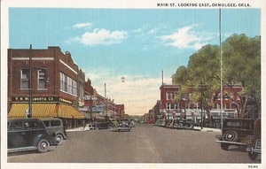 Okmulgee, OKLAHOMA - Main Street - 1937 - period automobiles - Picture 1 of 2