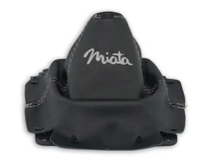 FOR MAZDA MX-5 MIATA NB 98-05 GEAR SHIFT BOOT GAITER LEATHER EMBROIDERY GRAY - Picture 1 of 4