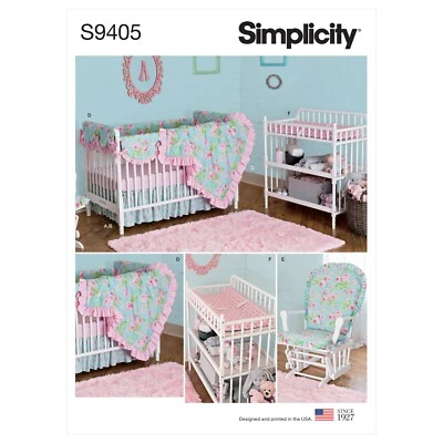 SIMPLICITY 9405 BABIES NURSERY CRIB ACCESSORIES Sewing Pattern Skill: EASY - Image 1 of 4