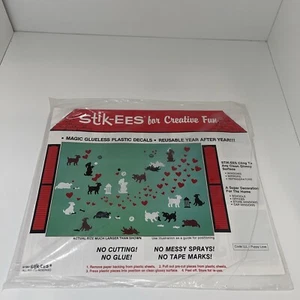 Neu aus altem Lagerbestand Stik-ees kreativer Spaß magische Kunststoff-Aufkleber Welpenliebe Valentinstag 1991 - Bild 1 von 6