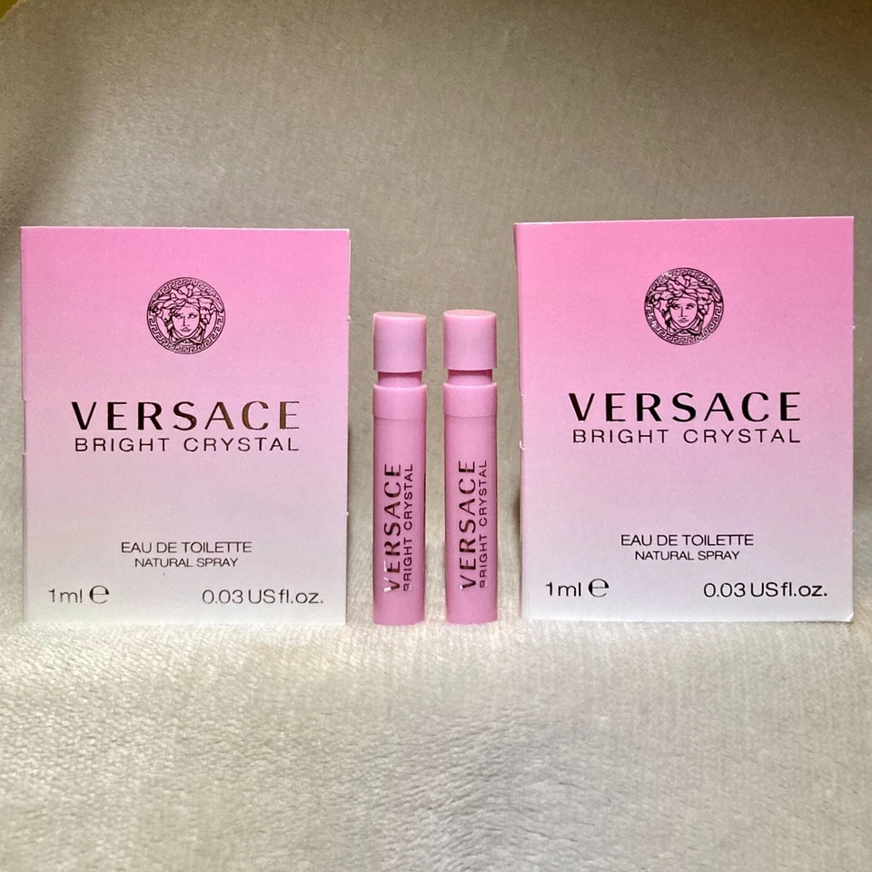 2x Versace Bright Crystal Eau De Toilette EDT Muestra Spray 0,03 oz 1 ml Nuevo en Tarjeta Foto 1 de 1