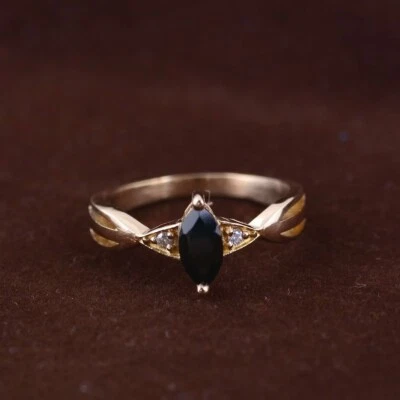 Anillo de latón dorado ónix hecho a mano anillo de piedras preciosas de ónix negro anillo llamativo todos los tamaños Foto 1 de 4