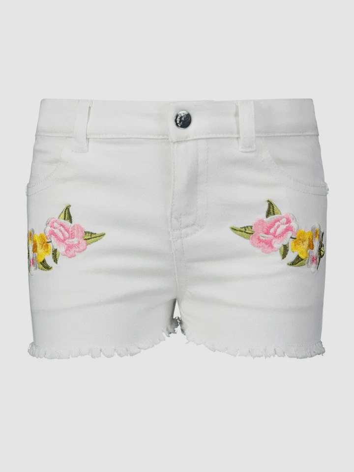 Pantalones Cortos de Jean Mayoral Mayoral para Niños Niñas Blancos Bordados Flores Talla 5 Foto 1 de 1