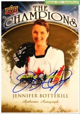 UPPER DECK 2009 JENNIFER BOTTERILL CHAMPIONS CANADA TEAM HARVARD RARE AUTOGRAPH