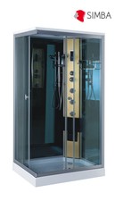 BOX DOCCIA CABINA BAGNO IDROMASSAGGIO ANGOLARE CROMOTERAPIA 100 x 70 CM Taormina