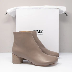 MM6 Maison Margiela Taupe Leather Anatomic Stitch-Out Boots, Size 39 EU (9 US) - Picture 1 of 7