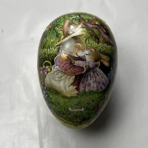 Susan Wheeler Nestler Germany Paper Mache Egg Easter Bunny Candy Container - Picture 1 of 9