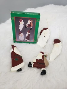 Vintage Santa Ornament geschnitzt Land Weihnachten primitiv geometrisch Kris Kringle - Bild 1 von 12