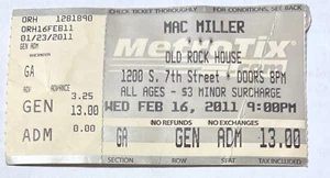 Boleto Mac Miller 16 de febrero de 2011 Old Rock House St. Louis Missouri Rap - Imagen 1 de 4