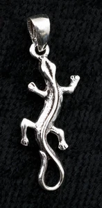 Anhänger Gecko Oder Eidechse Schmuckstück Sterling Silber 925 Von 26 MM #10091 - Bild 1 von 1