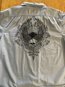Camisa Harley-Davidson XL Para Hombres Genuina Clásica Águila Garaje Botón Bordado - Imagen 1 de 9