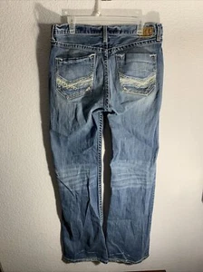 Pantalones de mezclilla rectos BKE Hebilla Tyler para hombre 34 x 36 azul algodón pesado trabajo desgastado - Imagen 1 de 10