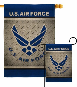 Air Force Burlap Garden Flag Armed Forces Decorative Gift Yard House Banner - Picture 1 of 19