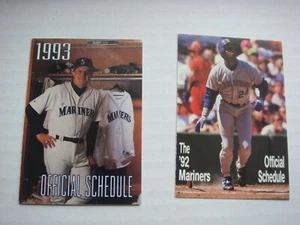 BASEBALL 1992/3 SELECTION SEATTLE MARINERS SCHEDULES 1992 & 1993 - Picture 1 of 2