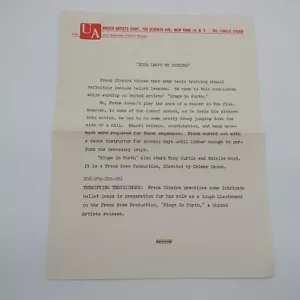 Kings Go Forth Tony Curtis Sinatra Film Zusammenfassung Ua Studio Pressemitteilung 1 Seite - Bild 1 von 1
