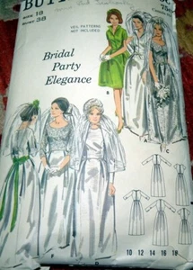 *LOVELY VTG 1960s BRIDAL WEDDING DRESS Sewing Pattern 18/38 - Picture 1 of 1