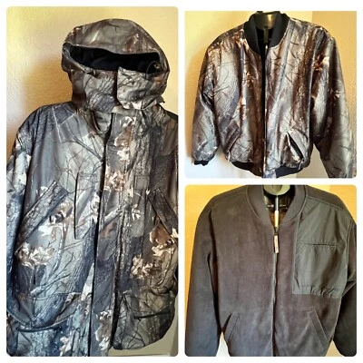 Berreta 2 Piece Hunting Coat W/ Reversible Fleece Insert Jacket Camo Realtree XL - Image 1 of 4