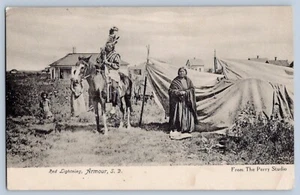 Armour South Dakota SD Red Lightning Native American Indian Postcard 1912 - Picture 1 of 2