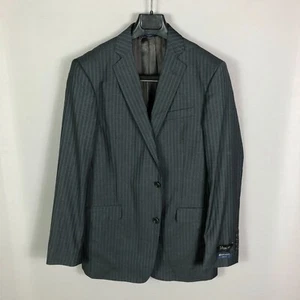 Brooks Brothers Gray Stripe Regent Fit Notch Lapel Wool Suit Jacket Size 40L - Picture 1 of 10