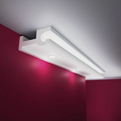 Baguettes en stuc ELHARE spot profil LED bande éclairage indirect lumière XPS... - Photo 1/4