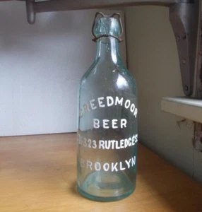CREEDMORE BEER RUTLEDGE ST BROOKLYN APPLIED BLOB TOP 1870s BIG QUART BOTTLE - Picture 1 of 8