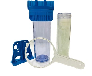 FILTRO ACQUA CONTENITORE E CARTUCCIA ANTICALCARE POLIFOSFATI SALE - Picture 1 of 7