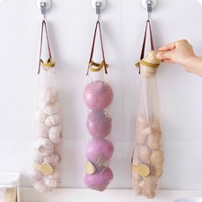 New Mesh Net Breathable Fruit Vegetable Garlic Onion Hanging Storage Bag Kitchen