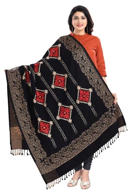 UNIFIED CLOTHES Schal Wraps Pashmina Stickerei warm Winter lang großer Kopftuch Schals 012