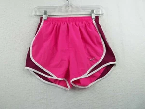 Nike Dri Fit Girls Pink & Maroon Shorts Lined Running Athletic Size XS Waist 21" - Picture 1 of 11