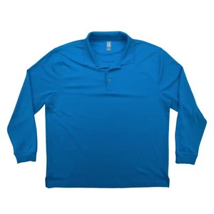 PGA Tour Shirt Mens 2XL Long Sleeve Golf Polo Blue Performance Pullover Top - Picture 1 of 9