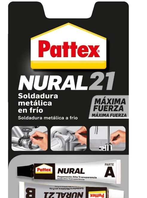 Soldadura metálica en frío PATTEX NURAL21 2 x 11 ml reparar metales masilla - Imagen 1 de 1