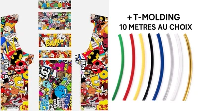 Stickers POP ART pour Borne d'Arcade MAME ou EURO  + T MOLDING 10 METRES - Photo 1/4