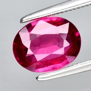 1.36ct 7.8x6mm Oval Pinkish Red Ruby Gemstone Mozambique (Heated Glass Filling) - Picture 1 of 4