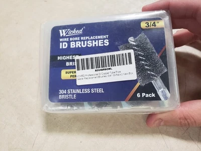 WICKED ID Limpiador de Tubos de Cobre Cepillos de Repuesto 3/4" - Paquete de 6 Foto 1 de 4