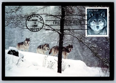 3292 Arctic Animals Gray Wolf FDC Maxi Card - Image 1 of 2
