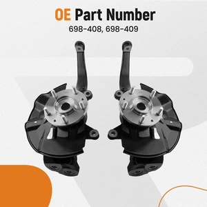 Pair Front Steering Knuckle + Wheel Hub Bearing for Ford Lincoln Mercury 06-12 - Picture 1 of 20