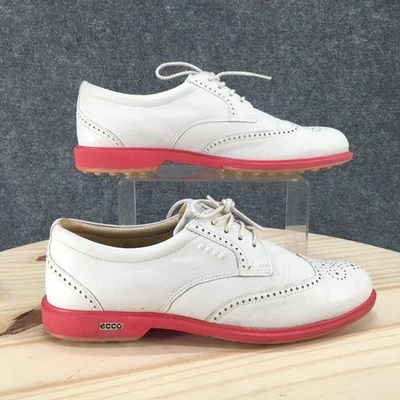 ECCO Shoes Womens 40 Classic Hybrid Spikeless Golf Brogue Oxford White Leather - Image 1 of 4