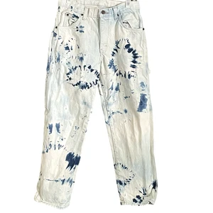 Dickies Carpenter Jeans Mens 30X30 (actual 30x29) Blue White Tie Dye - Picture 1 of 6