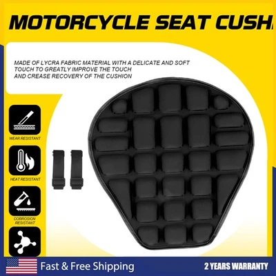 Black  Comfort Gel Seat Cushion Cover Absorb Shock Pad Fits For Motorcycle - Image 1 of 4