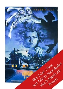 A Nightmare On Elm Street Poster A2 A3 A4 Print | Classic 80s Horror Wall Art - Picture 1 of 8