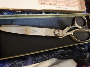 Vintage nickle Plated Pinking Shears By Wiss Made In USA .New With original box - Picture 1 of 5