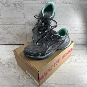 Ryka Sky Walk Fit Women's Size 8 W Grey Aqua Walking Shoes Memory Foam - Picture 1 of 12