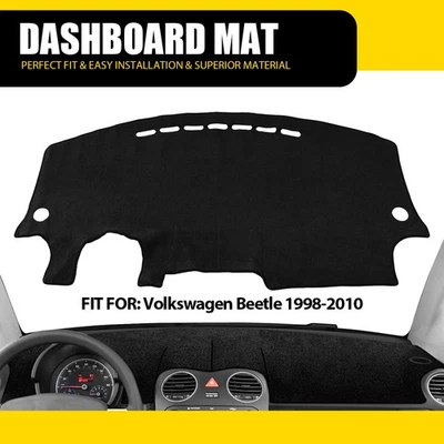 Alfombrilla de tablero de instrumentos negra para Volkswagen VW Beetle 1998-2010 alfombrilla de tablero Foto 1 de 4