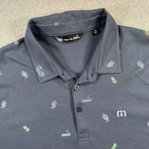 Travis Mathew Golf Poloshirt Herren M Bricktown Heather Pineapple Cocktail Print - Bild 1 von 8